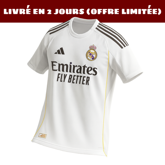 Real Madrid 2025-2026 Home (LIVRAISON 2 JOURS)